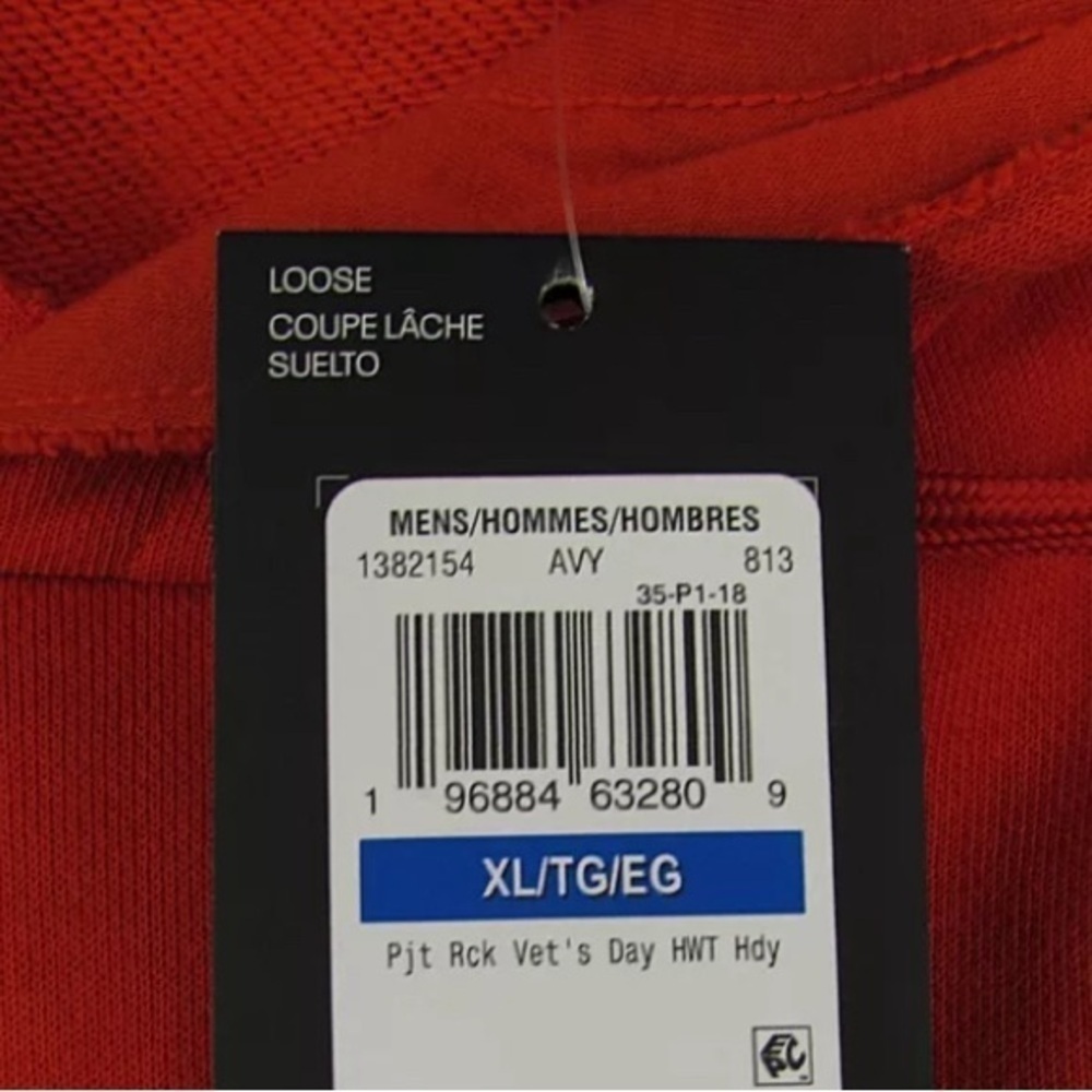 New Under Armour Project Rock Veterans Day Heavyweight Hoodie Orange Men's XL - Picture 7 of 9